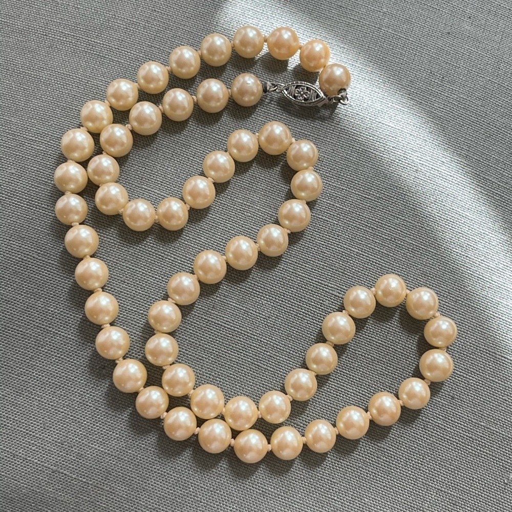 Japanese imitation pearl sterling silver necklace